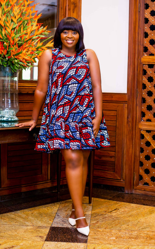 Gillian African short Dress