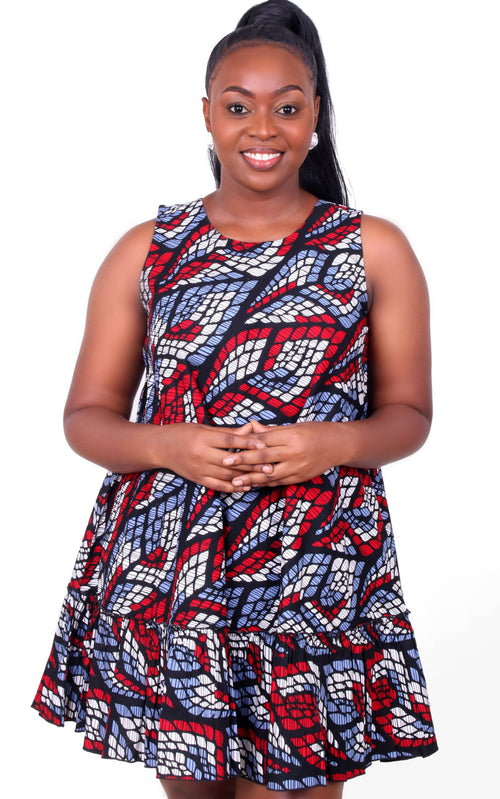Gillian African short Dress