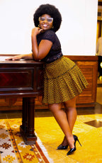 KACHENCHE YELLOW AFRICAN SHORT SKIRT