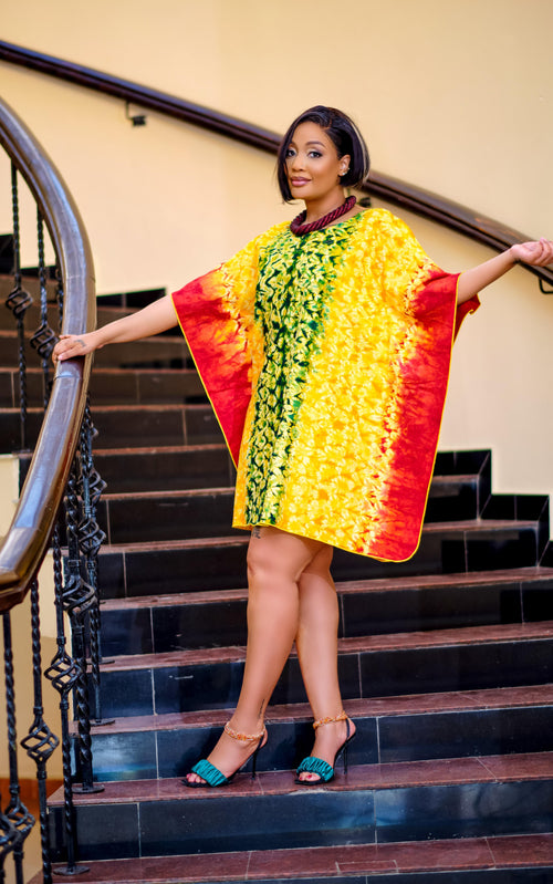 Penina Jamaica African Print  Short Dress