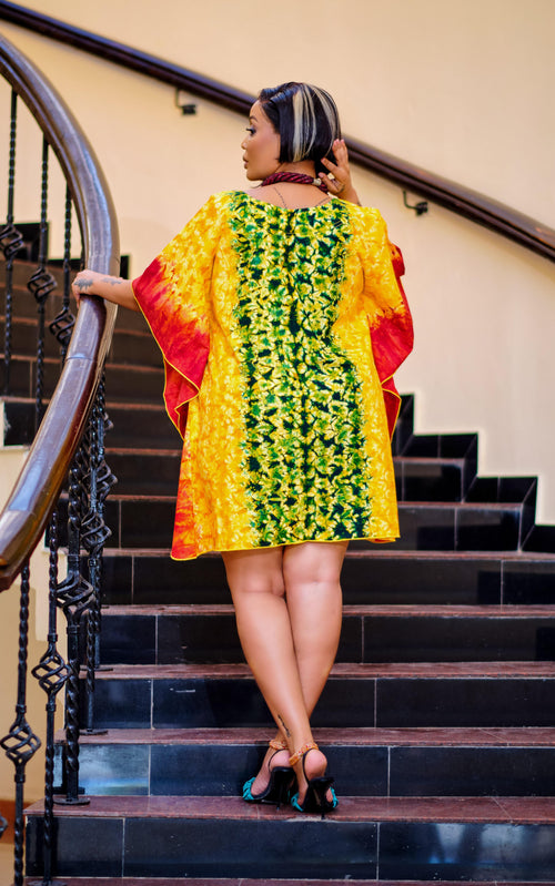 Penina Jamaica African Print  Short Dress