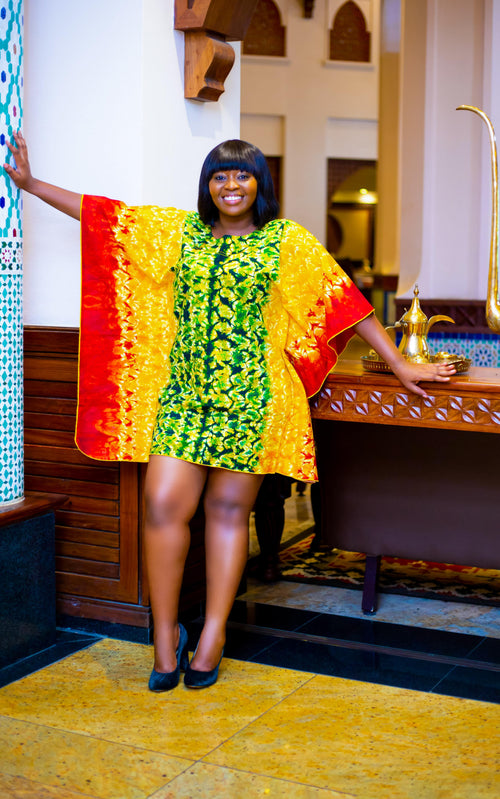 Penina Jamaica African Print  Short Dress