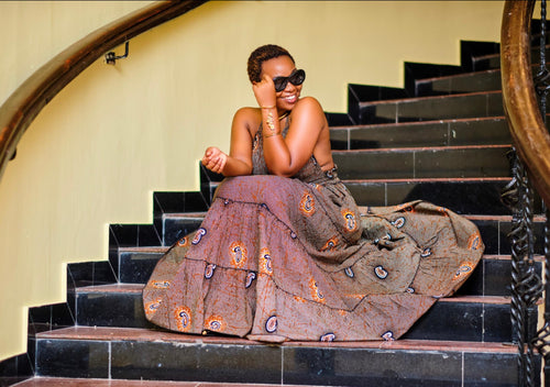 Evanuru Korosho African Print  Max Dress
